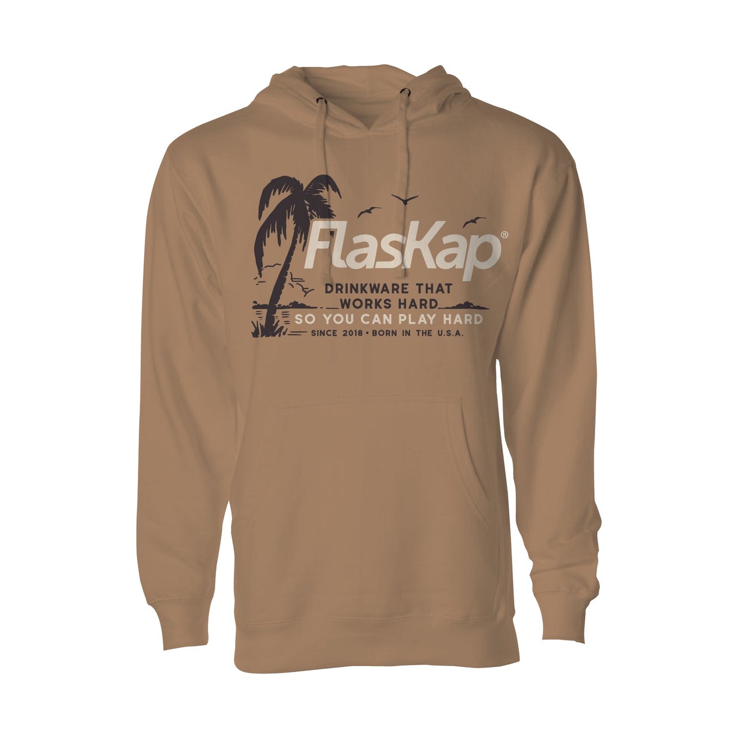Sips on the Beach Hoodie - Tan