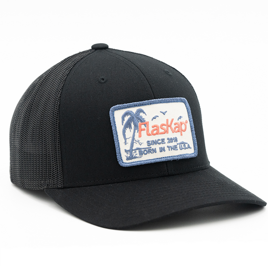 Sips on the Beach Snapback - Black